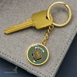 ScotsTee Shop Scottish MacKintosh Hunting Ancient Clan Crest Circle Pendant Tartan Luxury Keychain - Personalized Engraving
