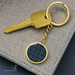 ScotsTee Shop Scottish Macinnes Modern Clan Circle Pendant Tartan Luxury Keychain - Personalized Engraving