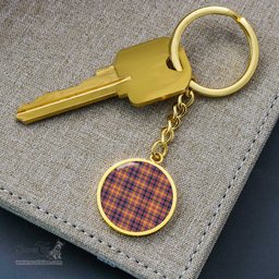 ScotsTee Shop Scottish Jacobite Clan Circle Pendant Tartan Luxury Keychain - Personalized Engraving