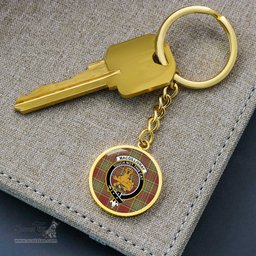 ScotsTee Shop Scottish MacGillivray Hunting Ancient Clan Crest Circle Pendant Tartan Luxury Keychain - Personalized Engraving