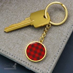 ScotsTee Shop Scottish Matheson Modern Clan Circle Pendant Tartan Luxury Keychain - Personalized Engraving