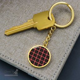ScotsTee Shop Scottish Norwegian Night Clan Circle Pendant Tartan Luxury Keychain - Personalized Engraving