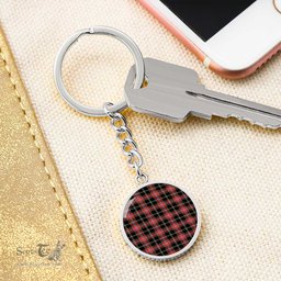 ScotsTee Shop Scottish Norwegian Night Clan Circle Pendant Tartan Luxury Keychain - Personalized Engraving
