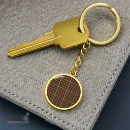 ScotsTee Shop Scottish Prince Of Wales Clan Circle Pendant Tartan Luxury Keychain - Personalized Engraving