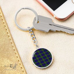 ScotsTee Shop Scottish Newman Clan Circle Pendant Tartan Luxury Keychain - Personalized Engraving