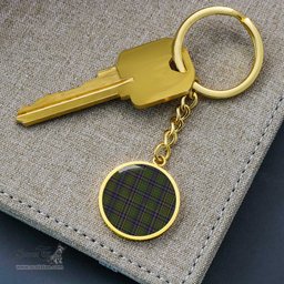 ScotsTee Shop Scottish Macmillan Hunting Modern Clan Circle Pendant Tartan Luxury Keychain - Personalized Engraving