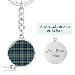 ScotsTee Shop Scottish Mackinlay Ancient Clan Circle Pendant Tartan Luxury Keychain - Personalized Engraving