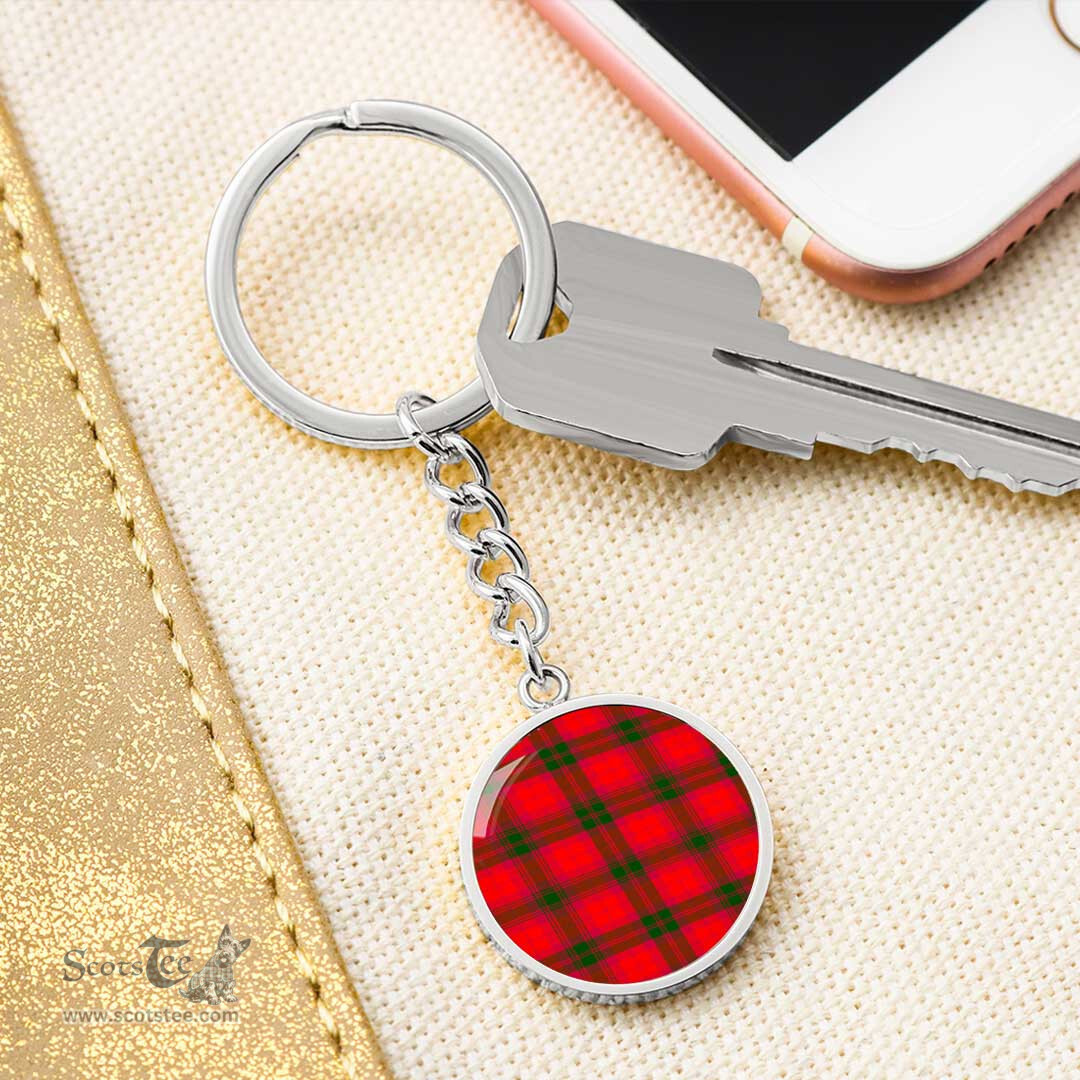 ScotsTee Shop Scottish Macnab Modern Clan Circle Pendant Tartan Luxury Keychain - Personalized Engraving