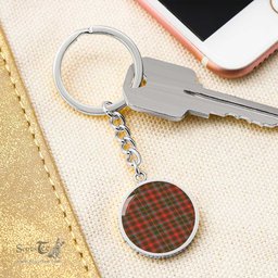 ScotsTee Shop Scottish Mackintosh Hunting Weathered Clan Circle Pendant Tartan Luxury Keychain - Personalized Engraving