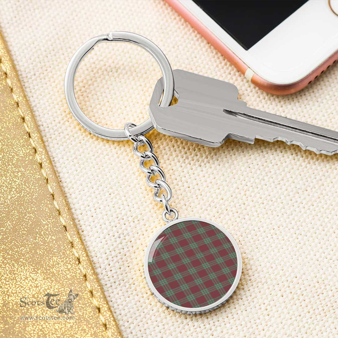 ScotsTee Shop Scottish Macgregor Hunting Ancient Clan Circle Pendant Tartan Luxury Keychain - Personalized Engraving