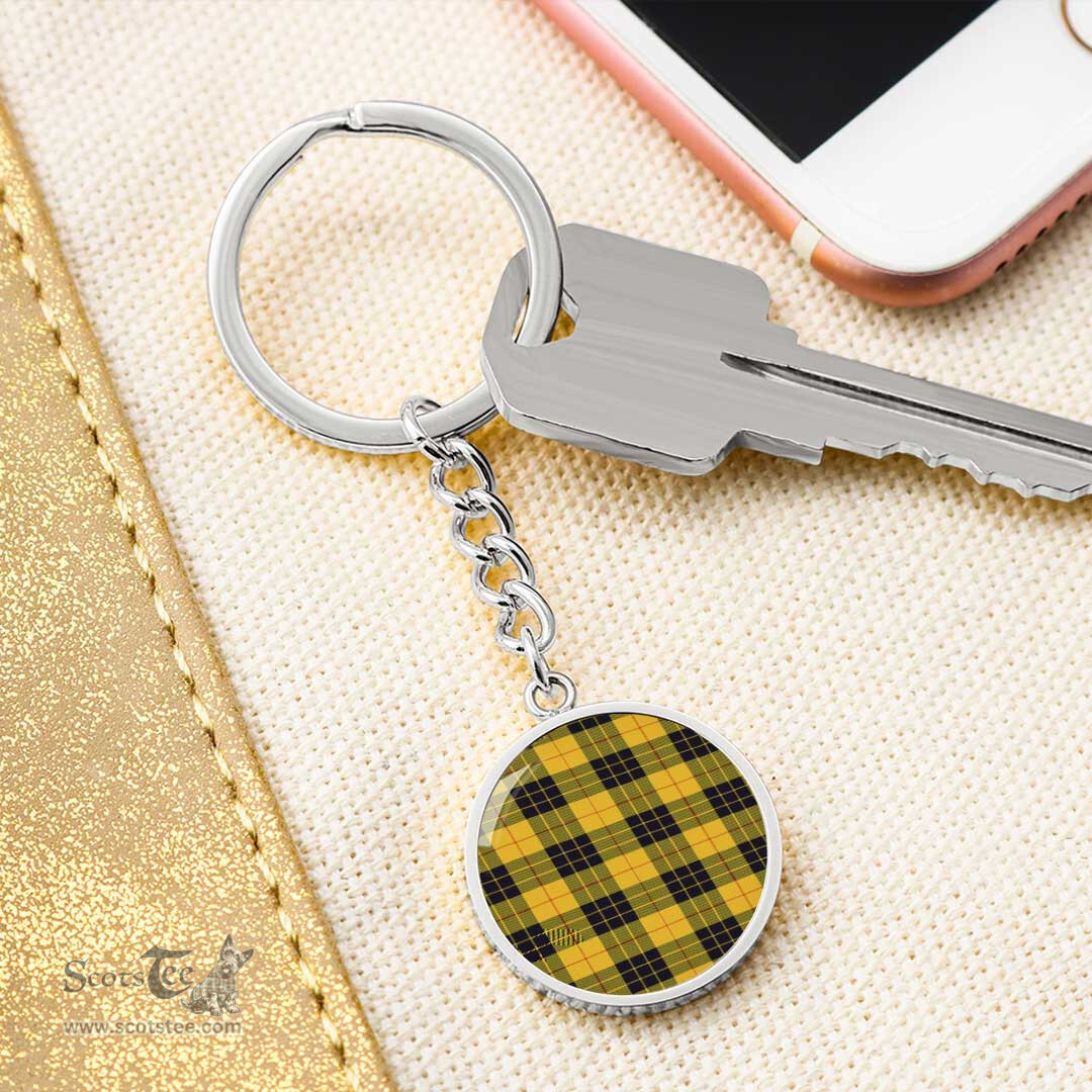 ScotsTee Shop Scottish Macleod Of Lewis Ancient Clan Circle Pendant Tartan Luxury Keychain - Personalized Engraving