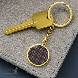 ScotsTee Shop Scottish Macfarlane Hunting Modern Clan Circle Pendant Tartan Luxury Keychain - Personalized Engraving