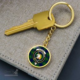 ScotsTee Shop Scottish Oliphant Modern Clan Crest Circle Pendant Tartan Luxury Keychain - Personalized Engraving