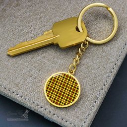 ScotsTee Shop Scottish Jardine Clan Circle Pendant Tartan Luxury Keychain - Personalized Engraving