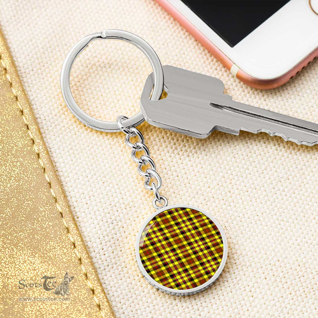 ScotsTee Shop Scottish Jardine Clan Circle Pendant Tartan Luxury Keychain - Personalized Engraving