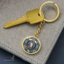 ScotsTee Shop Scottish Napier Modern Clan Crest Circle Pendant Tartan Luxury Keychain - Personalized Engraving
