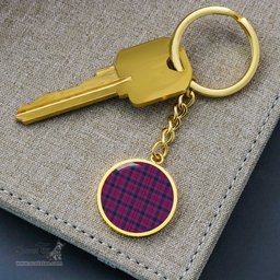 ScotsTee Shop Scottish Montgomery Modern Clan Circle Pendant Tartan Luxury Keychain - Personalized Engraving