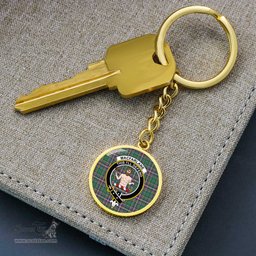 ScotsTee Shop Scottish MacFarlane Hunting Ancient Clan Crest Circle Pendant Tartan Luxury Keychain - Personalized Engraving