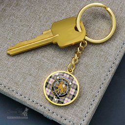 ScotsTee Shop Scottish MacPherson Dress Ancient Clan Crest Circle Pendant Tartan Luxury Keychain - Personalized Engraving