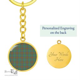 ScotsTee Shop Scottish Mackintosh Hunting Ancient Clan Circle Pendant Tartan Luxury Keychain - Personalized Engraving