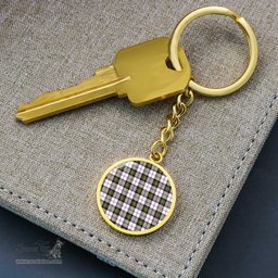 ScotsTee Shop Scottish Macpherson Dress Modern Clan Circle Pendant Tartan Luxury Keychain - Personalized Engraving