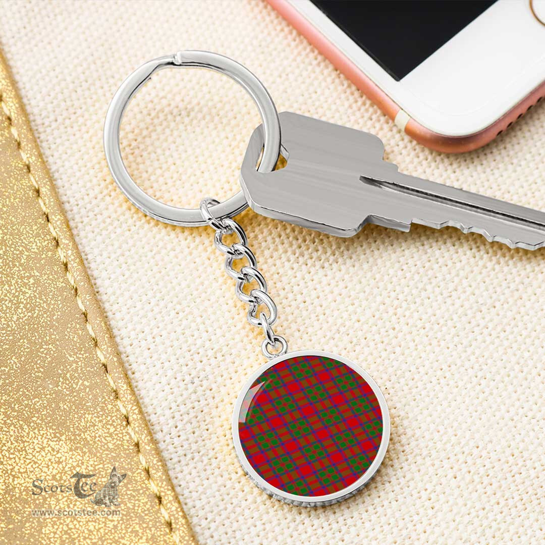 ScotsTee Shop Scottish Mackintosh Modern Clan Circle Pendant Tartan Luxury Keychain - Personalized Engraving