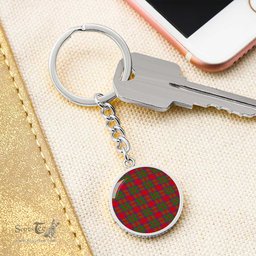ScotsTee Shop Scottish Mackintosh Modern Clan Circle Pendant Tartan Luxury Keychain - Personalized Engraving