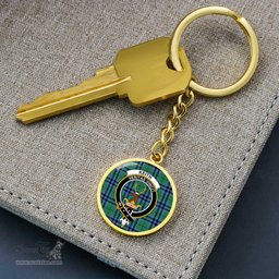 ScotsTee Shop Scottish Keith Ancient Clan Crest Circle Pendant Tartan Luxury Keychain - Personalized Engraving