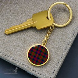 ScotsTee Shop Scottish Tennant Clan Circle Pendant Tartan Luxury Keychain - Personalized Engraving