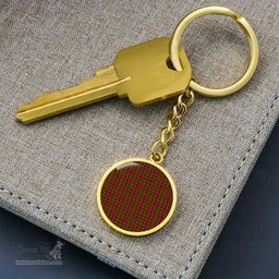 ScotsTee Shop Scottish Skene Modern Clan Circle Pendant Tartan Luxury Keychain - Personalized Engraving