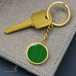 ScotsTee Shop Scottish Wexford County Clan Circle Pendant Tartan Luxury Keychain - Personalized Engraving