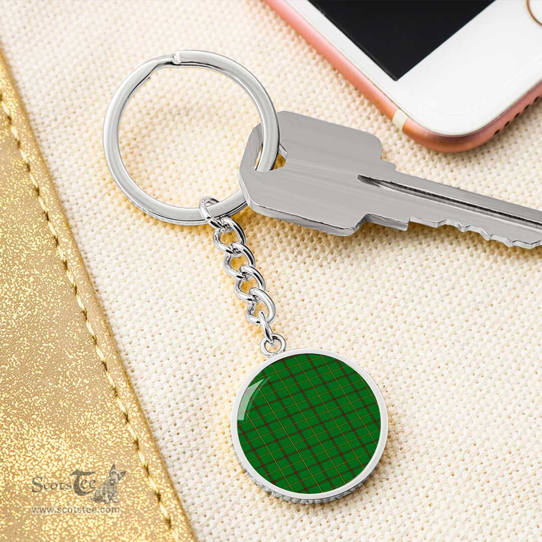 ScotsTee Shop Scottish Tribe Of Mar Clan Circle Pendant Tartan Luxury Keychain - Personalized Engraving