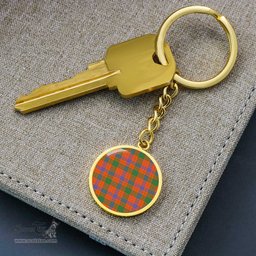 ScotsTee Shop Scottish Ross Ancient Clan Circle Pendant Tartan Luxury Keychain - Personalized Engraving