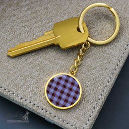 ScotsTee Shop Scottish Rutherford Clan Circle Pendant Tartan Luxury Keychain - Personalized Engraving