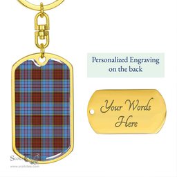 ScotsTee Shop Scottish Anderson Modern Clan Dog Tag Pendant Tartan Luxury Keychain - Personalized Engraving