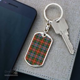 ScotsTee Shop Scottish Caledonia Ancient Clan Dog Tag Pendant Tartan Luxury Keychain - Personalized Engraving
