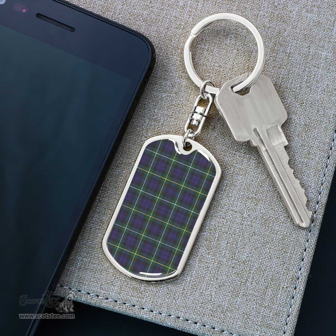 ScotsTee Shop Scottish Campbell Argyll Modern Clan Dog Tag Pendant Tartan Luxury Keychain - Personalized Engraving