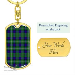 ScotsTee Shop Scottish Alexander Clan Dog Tag Pendant Tartan Luxury Keychain - Personalized Engraving