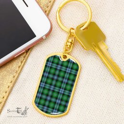 ScotsTee Shop Scottish Arbuthnot Ancient Clan Dog Tag Pendant Tartan Luxury Keychain - Personalized Engraving