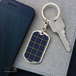 ScotsTee Shop Scottish Baird Modern Clan Dog Tag Pendant Tartan Luxury Keychain - Personalized Engraving