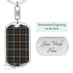ScotsTee Shop Scottish BlackWatch Weathered Clan Dog Tag Pendant Tartan Luxury Keychain - Personalized Engraving