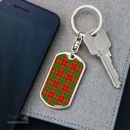 ScotsTee Shop Scottish Burnett Ancient Clan Dog Tag Pendant Tartan Luxury Keychain - Personalized Engraving
