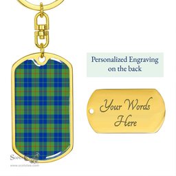 ScotsTee Shop Scottish Barclay Hunting Ancient Clan Dog Tag Pendant Tartan Luxury Keychain - Personalized Engraving