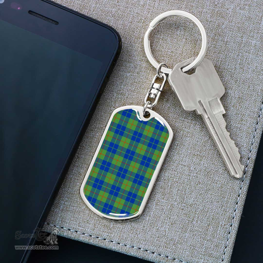ScotsTee Shop Scottish Barclay Hunting Ancient Clan Dog Tag Pendant Tartan Luxury Keychain - Personalized Engraving