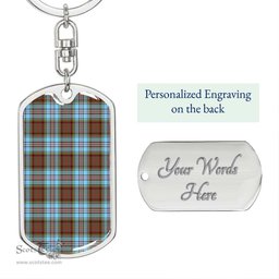 ScotsTee Shop Scottish Anderson Ancient Clan Dog Tag Pendant Tartan Luxury Keychain - Personalized Engraving