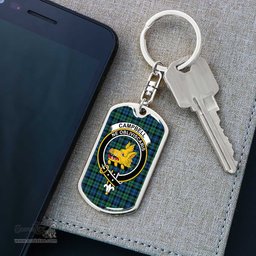 ScotsTee Shop Scottish Campbell Ancient 02 Clan Crest Dog Tag Pendant Tartan Luxury Keychain - Personalized Engraving