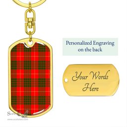 ScotsTee Shop Scottish Cameron Modern Clan Dog Tag Pendant Tartan Luxury Keychain - Personalized Engraving