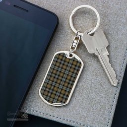 ScotsTee Shop Scottish Campbell Argyll Weathered Clan Dog Tag Pendant Tartan Luxury Keychain - Personalized Engraving