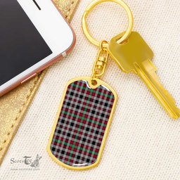 ScotsTee Shop Scottish Borthwick Ancient Clan Dog Tag Pendant Tartan Luxury Keychain - Personalized Engraving