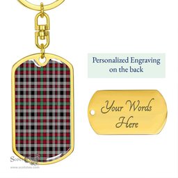ScotsTee Shop Scottish Borthwick Ancient Clan Dog Tag Pendant Tartan Luxury Keychain - Personalized Engraving
